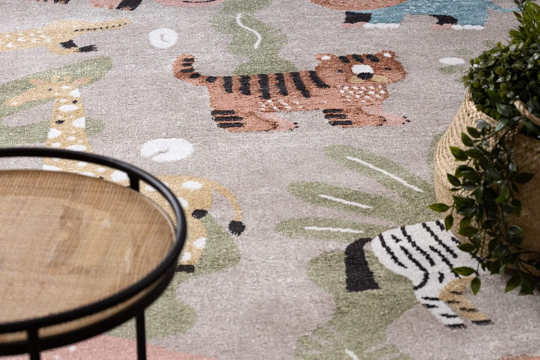 Teppich Fun Africa Kinderteppich für Babyzimmer, Spielteppiche, Kinderzimmer, Moderne, Tiere, Afrika