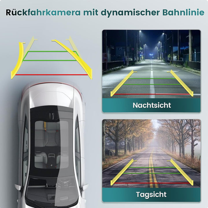 1080P Dynamischer Rückfahrkamera für Audi A4L A5 A3 Q3 Q5 RS6 VW Passat Tiguan Jetta Sharan Lavida S