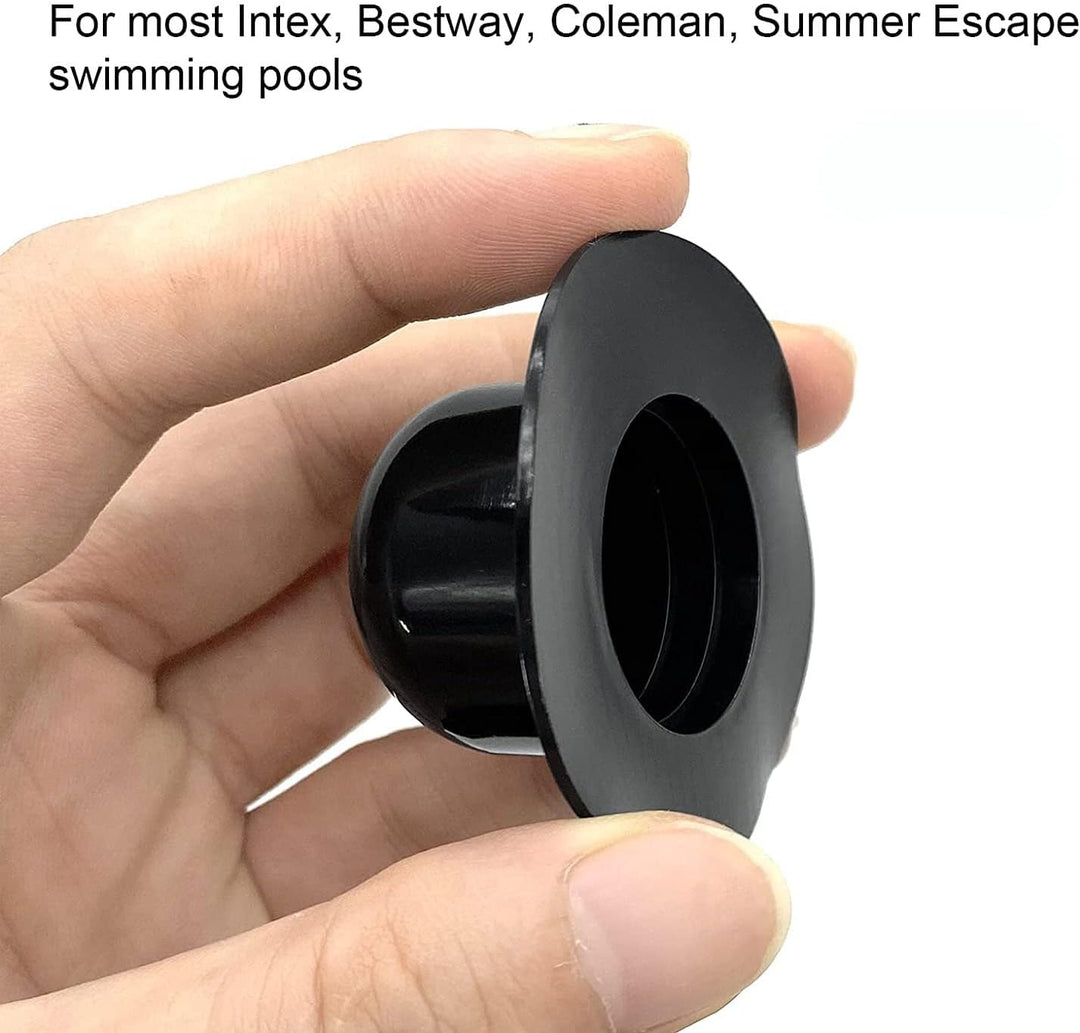MEISO 10 Stück Intex Pool-Stöpsel für Pool-Filterpumpe, kompatibel mit Intex Pool (schwarz)