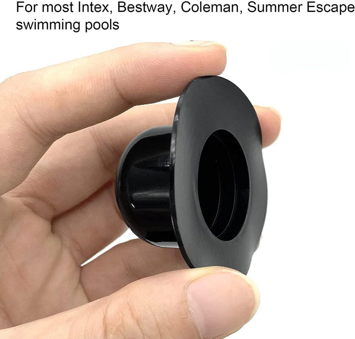 MEISO 10 Stück Intex Pool-Stöpsel für Pool-Filterpumpe, kompatibel mit Intex Pool (schwarz)