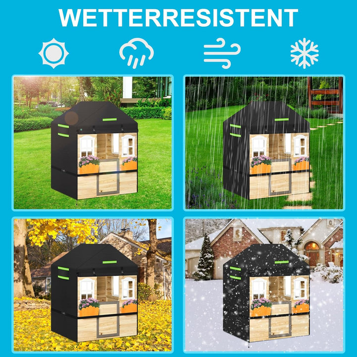 Kinderspielhaus-Abdeckungen,Spielhaus Outdoor Abdeckplane Wasserdicht 600D Oxford Gartenhaus Spielhä