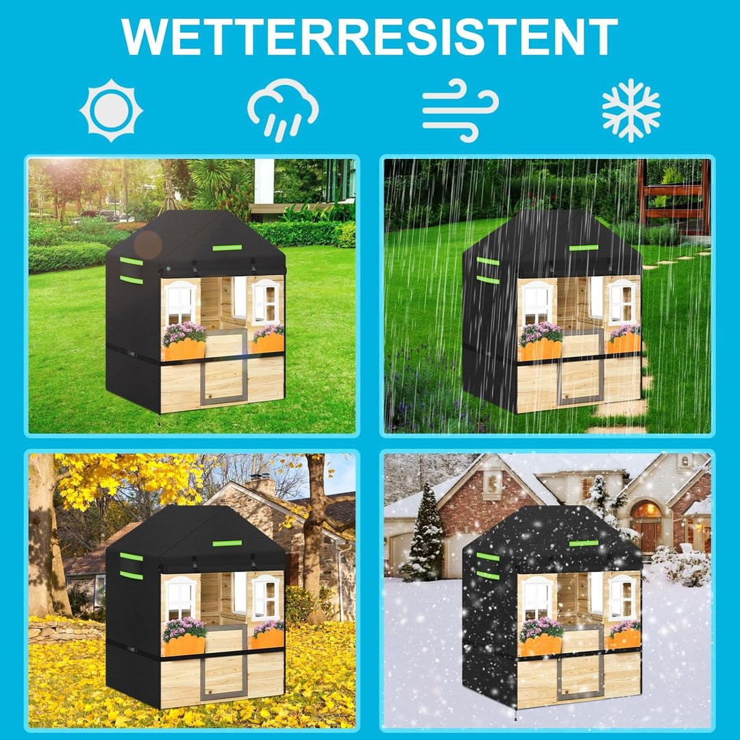 Kinderspielhaus-Abdeckungen,Spielhaus Outdoor Abdeckplane Wasserdicht 600D Oxford Gartenhaus Spielhä