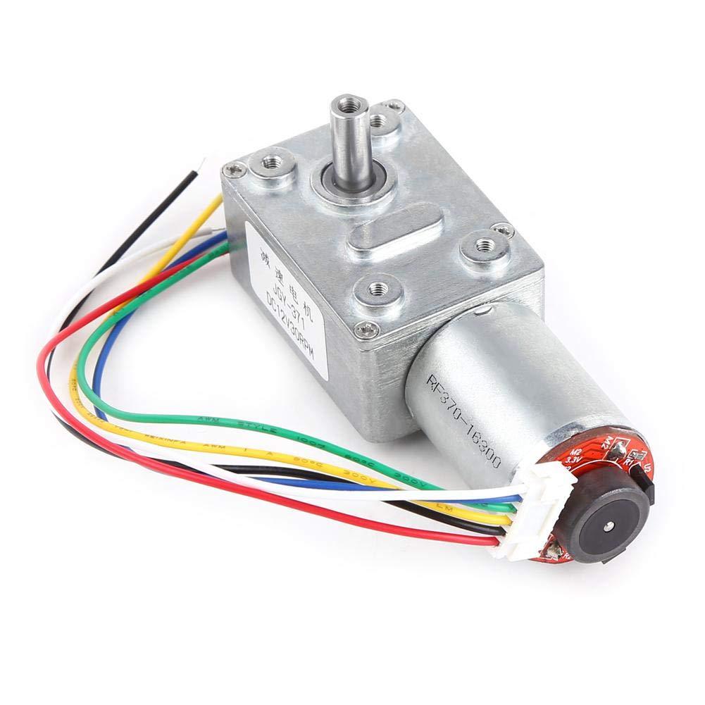 DC 12V Hochdrehmoment Turbine Schneckengetriebemotor, mit Encoder Stark Selbstverriegelung 10/20/30/
