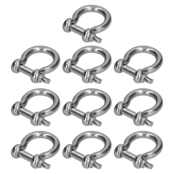 YWBL-WH Schraubstift-Ankerschäkel 304 Edelstahl-Bügelschäkel Ankerschäkel D-Schäkel(10pcs M10), M 10