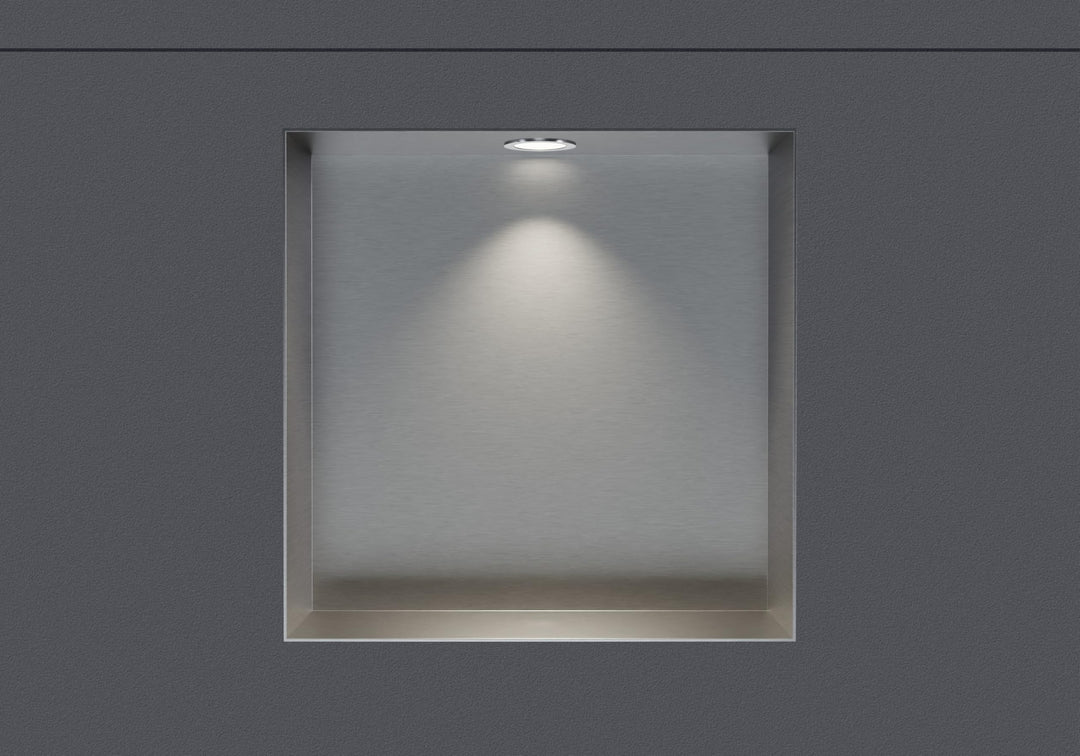 Bernstein® Wandnische aus Edelstahl NT203010X randlos mit LED-Beleuchtung– 20 x 30 x 10 cm – Duschab