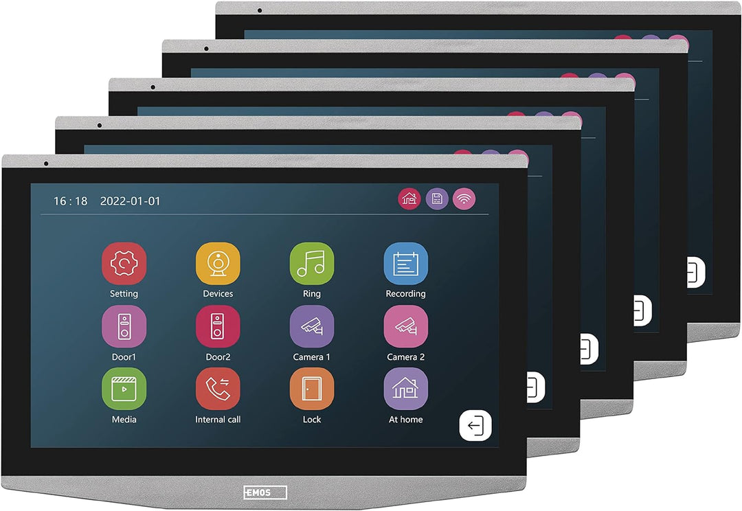 EMOS GoSmart Zusatz-Monitor IP-700B zur Video-Türsprechanlage IP-700A (H4010), Touchscreen-Bildschir