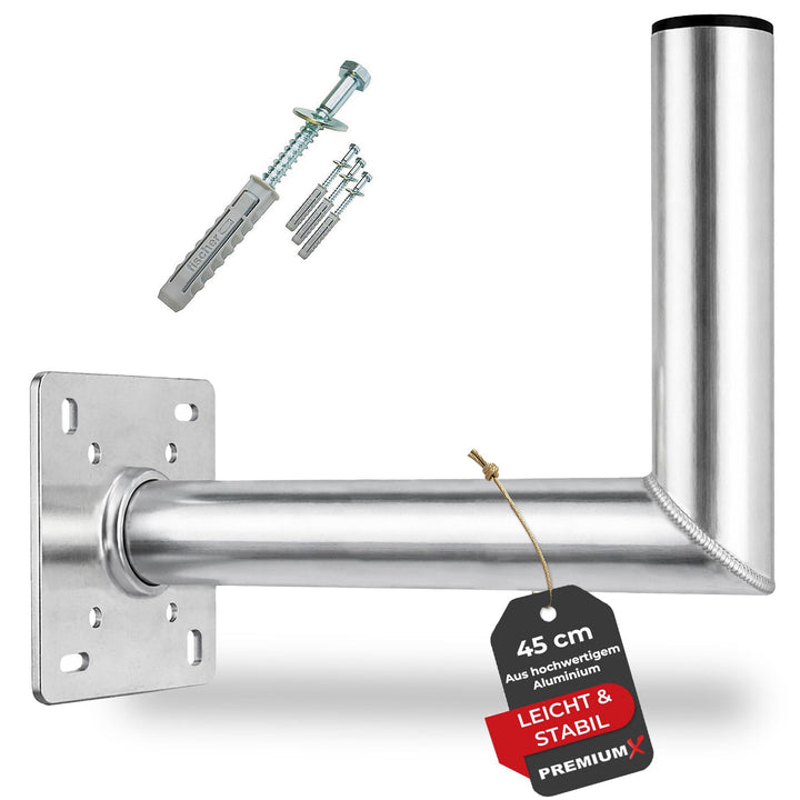 Premium X 45cm Wandhalter Aluminium SAT ALU Wand Halterung mit Schraubensatz für Wand Montage 45cm m