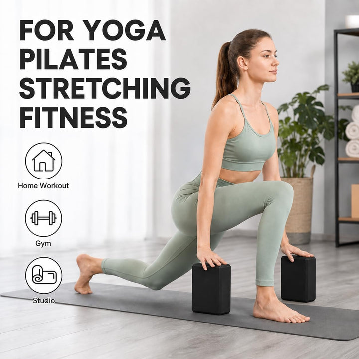 EXERZ Yoga-Blöcke, 2 Stück, Gymnastikblöcke, Übung, Workout, Fitness, Pilates, Stretch, Handstand, r