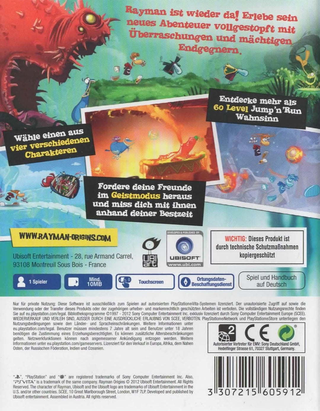Rayman Origins PlayStation Vita, PlayStation Vita