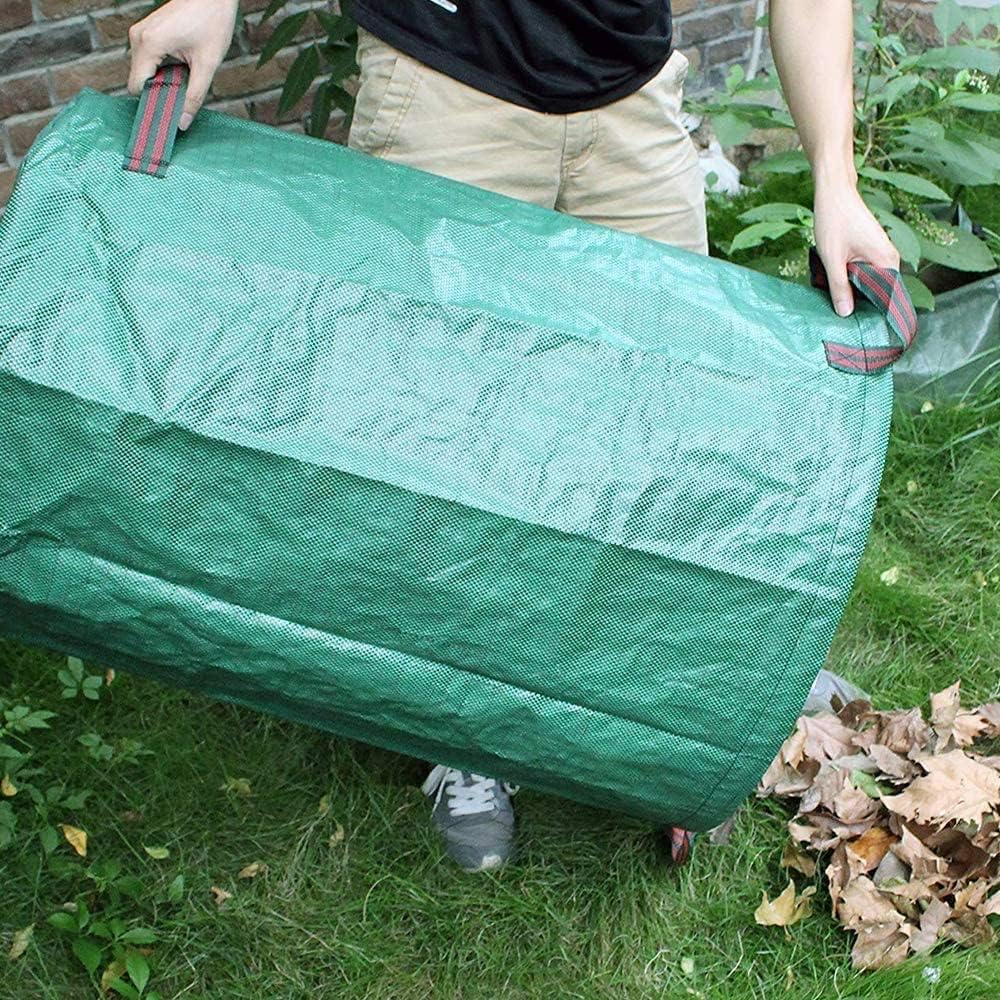 3er Set Gartensack -272L Gartenabfallsack mit extra verstärktem Boden -Heavy Duty Gartenarbeit Säcke