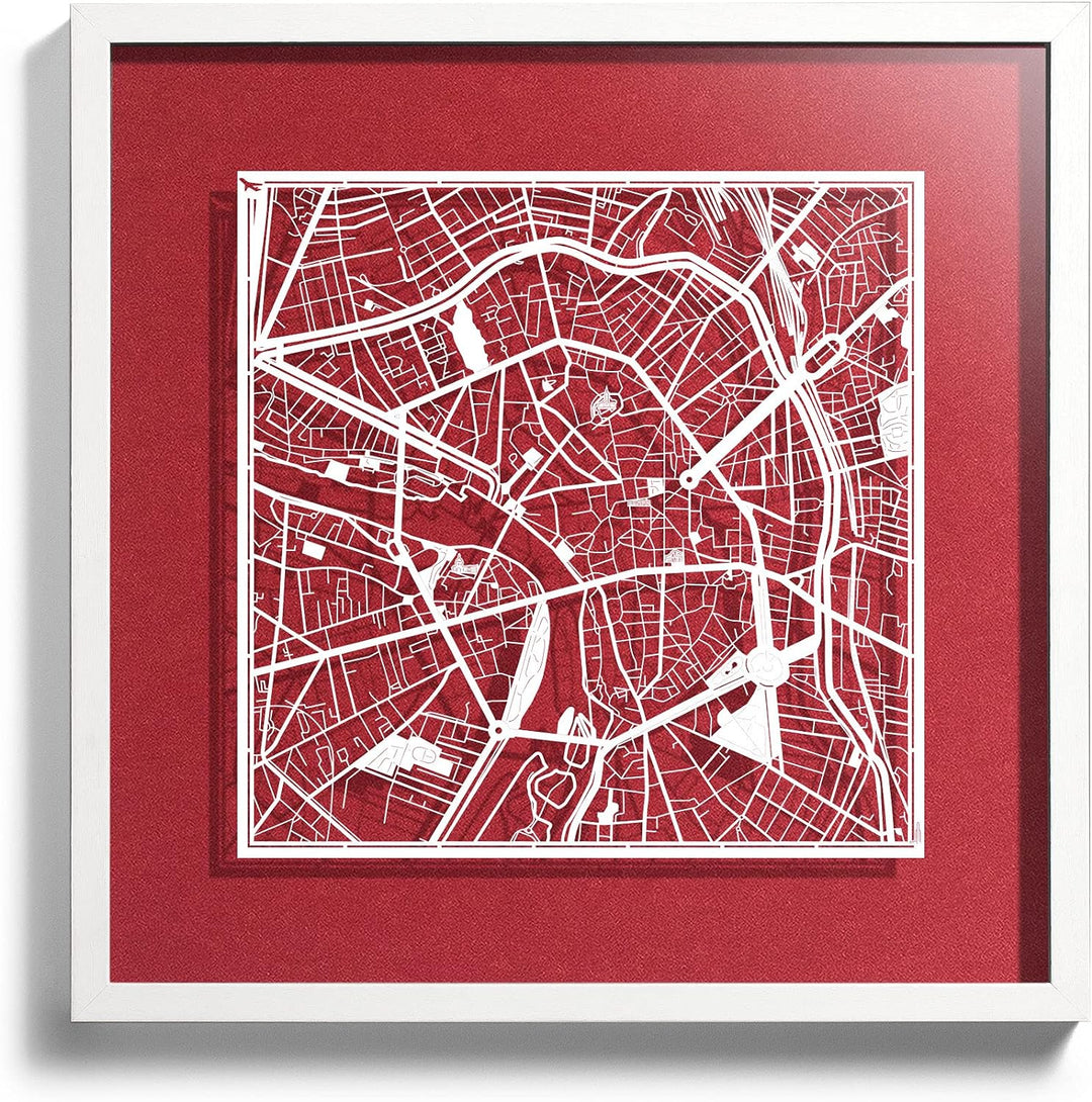 O3 DESIGN STUDIO Toulouse Papierschnitt Karte Weiss 30x30 cm Papierkunst, Toulouse