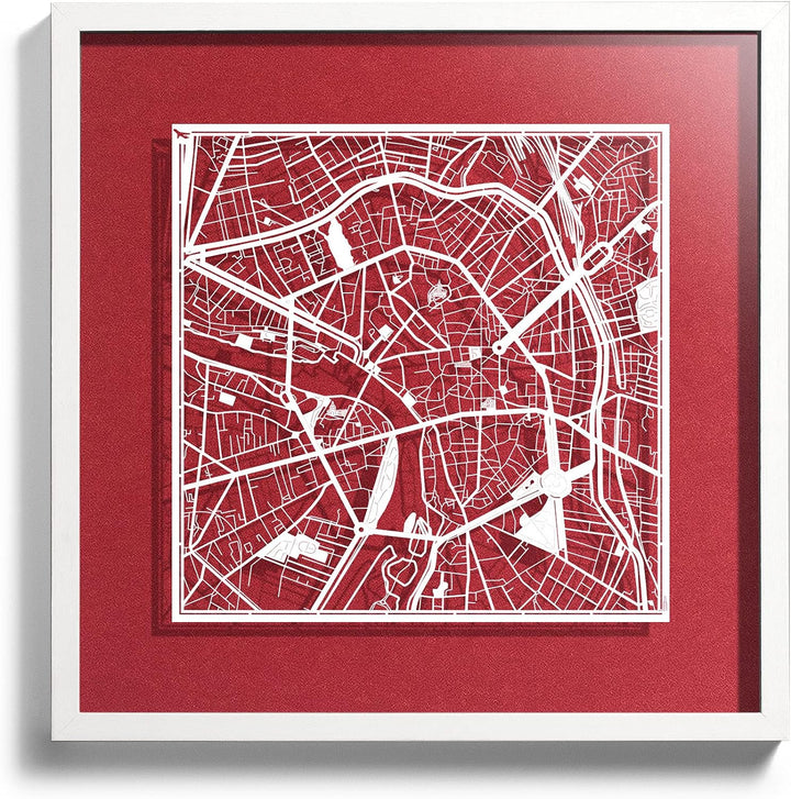 O3 DESIGN STUDIO Toulouse Papierschnitt Karte Weiss 30x30 cm Papierkunst, Toulouse