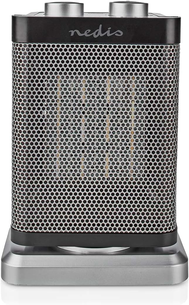 Nedis HTFA17GY - Keramik-PTC-Heizlüfter - 1000/1500 W - 2 Heizstufen - Einstellbares Thermostat - Os