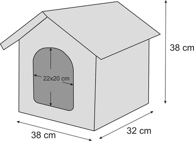 PillowPrim Hundehütte Hundehöhle Hundebett Hundehaus Katzenhöhle kleine S - 38x32 cm textaufdruck S