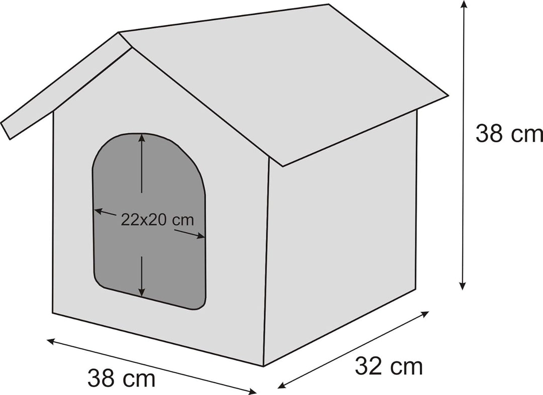 Hundehütte Hundehöhle Hundebett Hundehaus Katzenhöhle kleine S - 38x32 cm beige mit Pfoten S - 38x32