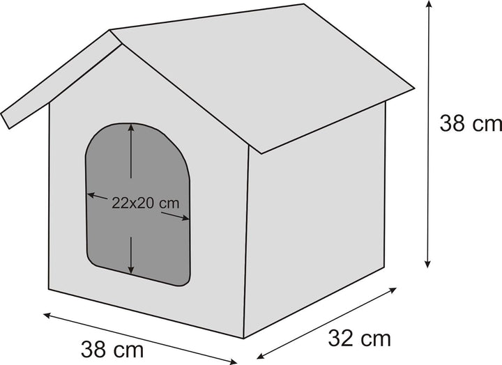 Hundehütte Hundehöhle Hundebett Hundehaus Katzenhöhle kleine S - 38x32 cm beige mit Pfoten S - 38x32