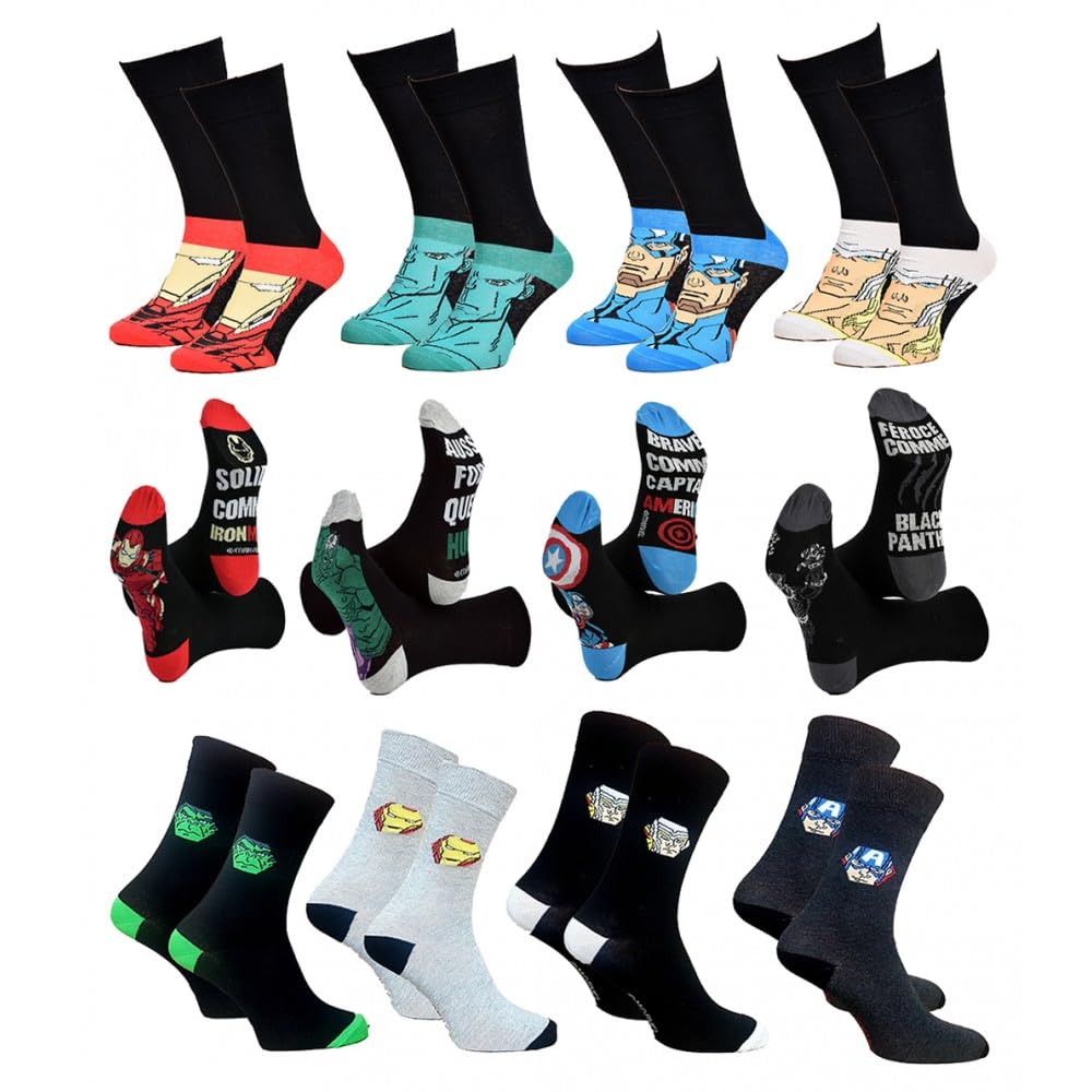 Ozabi Socken MEN Licence PACK MIT 12 PAAREN SURPRISE 43-46 3 ER PACK AVENGERS, 43-46 3 ER PACK AVENG