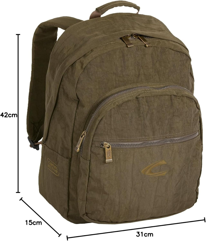 camel active bags Journey Herren Rucksack Backpack, 15 L khaki 27 x 14 x 40 Khaki, 27 x 14 x 40 Khak