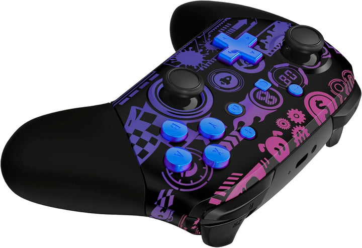 eXtremeRate Full Gehäuse Set kompatibel mit Nintendo Switch Pro Controller, DIY-Ersatz Front Hülle/B