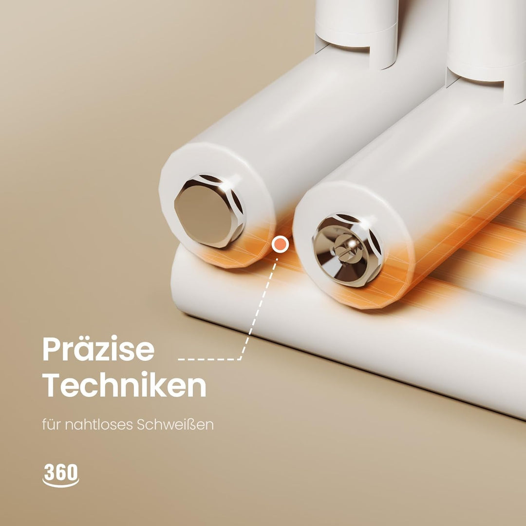 EMKE Design Rundrohr Badheizkörper 1535x600 mm, Handtuchheizkörper mit Seitenanschluss, Handtuchwärm