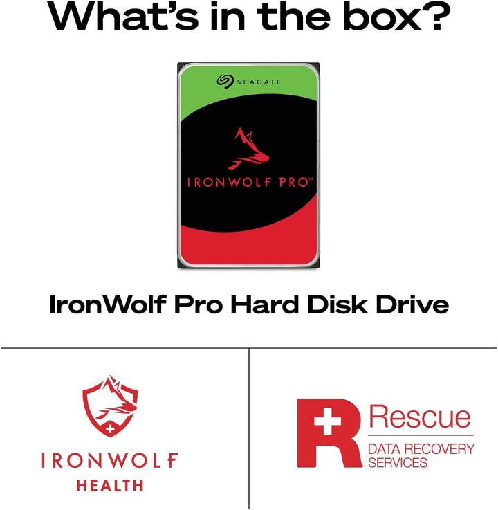 Seagate IronWolf Pro 14 TB, NAS interne Festplatte, 3.5 Zoll, 7200 U/Min, CMR, 256 MB Cache, SATA 6