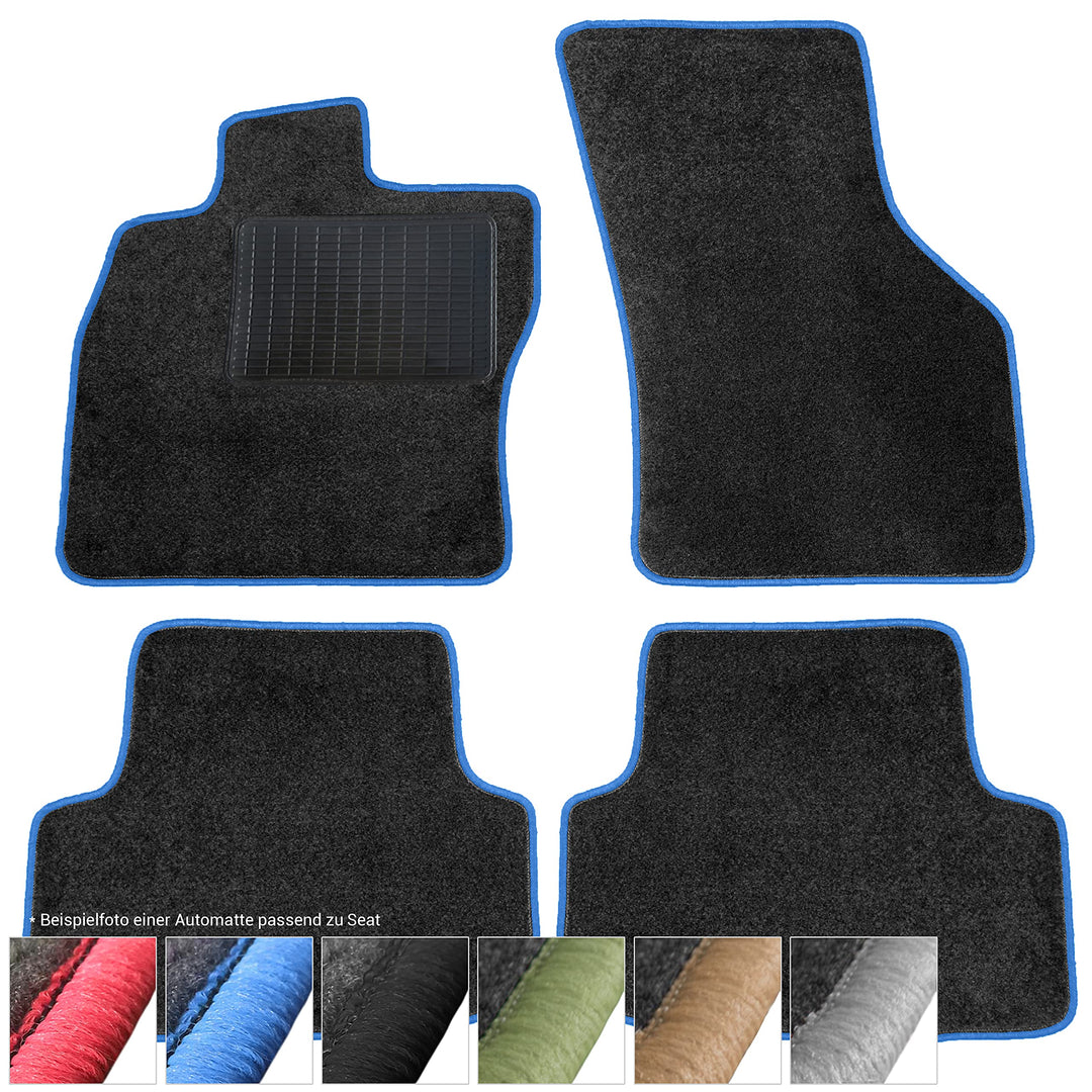 moto-MOLTICO Fussmatten Auto Velours Autoteppiche Schwarz Automatten Set 4-teilig passend für Seat C