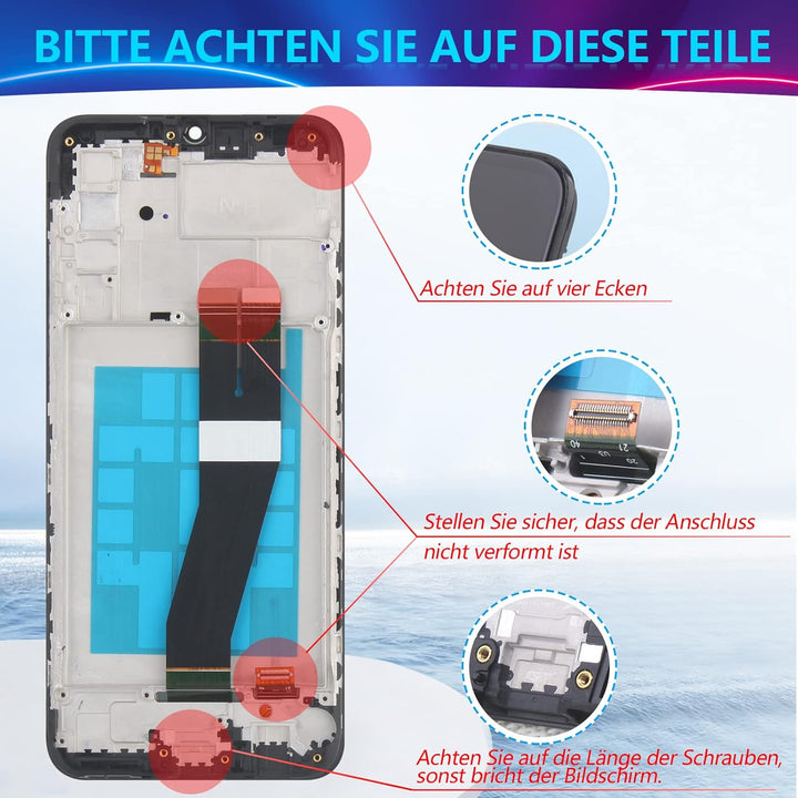 RongZy Kompatibel mit Samsung Galaxy A02S/A025U/A025A Ersatz Bildschirm LCD Display und Touchscreen-