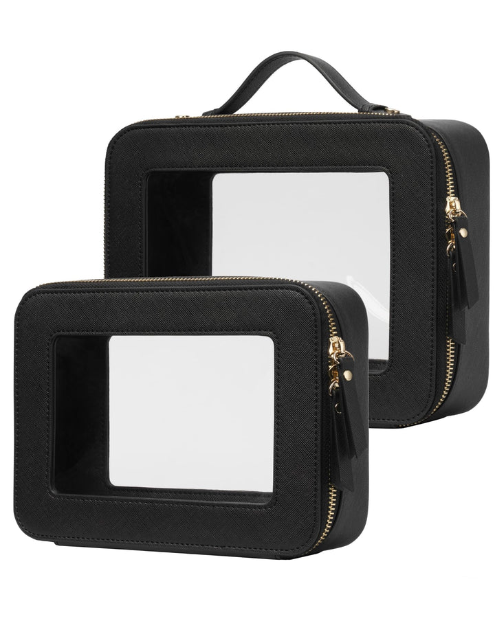 Popvibe Transparente Make-up-Tasche, Reise-Kosmetiktasche, transparenter Kulturbeutel mit Reissversc