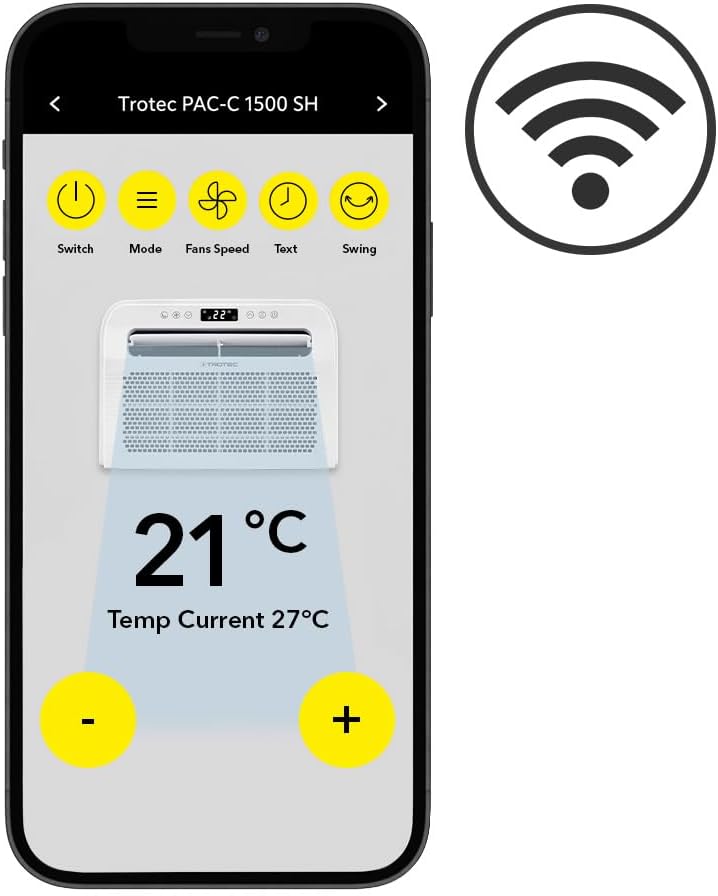 TROTEC PAC-C 1500 SH WiFi Camping Klimagerät 4-in-1 – Split Klimaanlage für Wohnwagen & Wohnmobil –