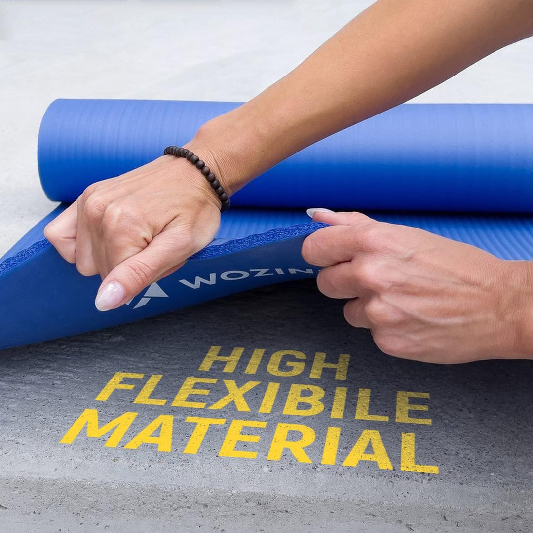 WOZINSKY Fitness-Yogamatte, Fitnessmatte, Gymnastikmatte, Pilates-Trainingsmatte, Sportmatte mit Tra