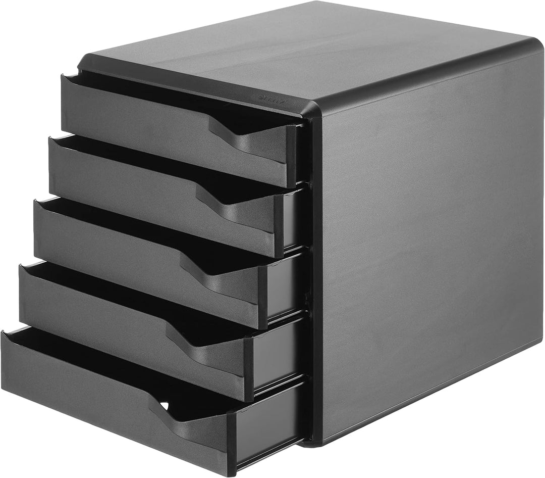 Leitz Post-Set mit 5 Schubladen, Schubladenset zur Aufbewahrung von Dokumenten und Büromaterialien,