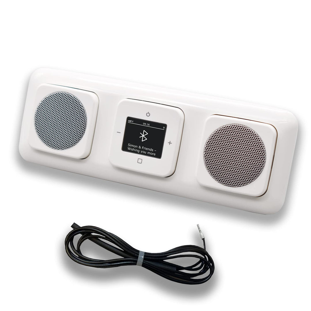 Busch Jäger DAB+ Unterputz Bluetooth Radio 8217U-101 Reflex Si alpinweiss mit 2 x Lautsprecher + 0,9