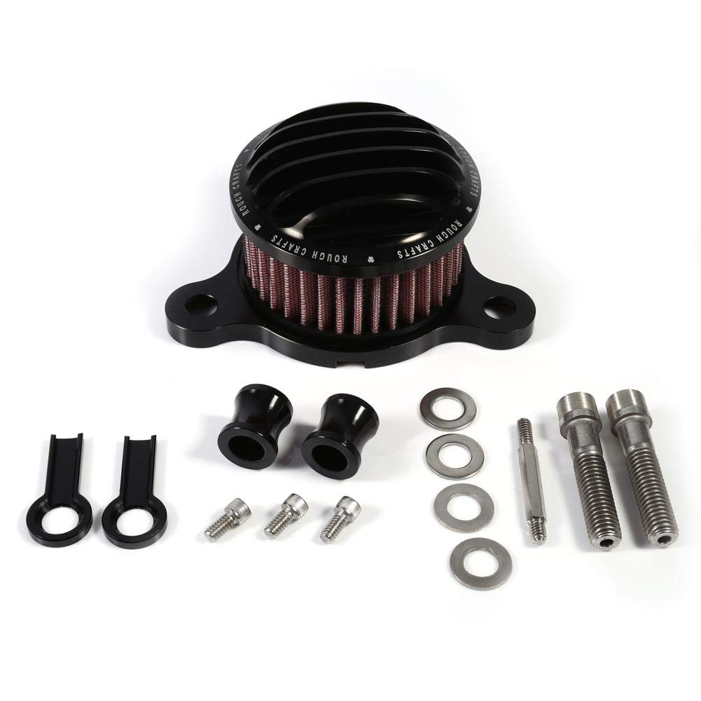 luftfilter Motorrad Luftfilter Ansaugfiltersystem Kit für Sportster XL883 XL1200 2004-2015(Schwarz)