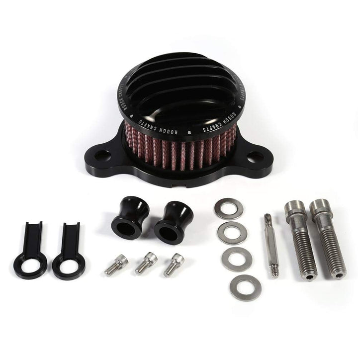 luftfilter Motorrad Luftfilter Ansaugfiltersystem Kit für Sportster XL883 XL1200 2004-2015(Schwarz)