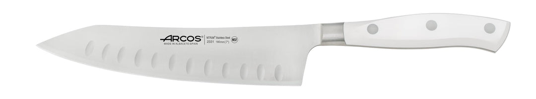Arcos Serie Riviera Blanc - Rocking Santoku Messer - Klinge aus geschmiedetem Nitrum-Edelstahl 180 m