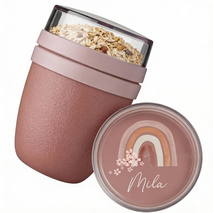 Mepal Müslibecher personalisiert, Pot Joghurtbecher, to go Becher, Geeignet für Tiefkühler, Mikrowel