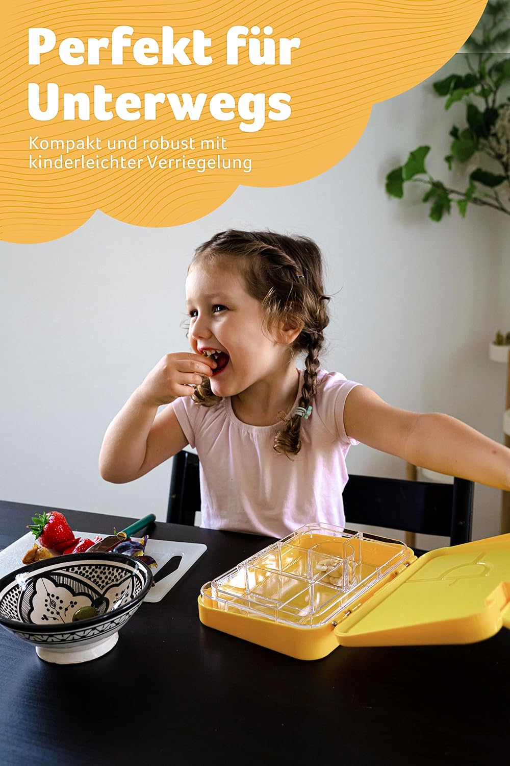 Jarlson® Brotdose Kinder mit Fächern - TONI Lunchbox - Bento Box auslaufsicher – Jausenbox für Kinde