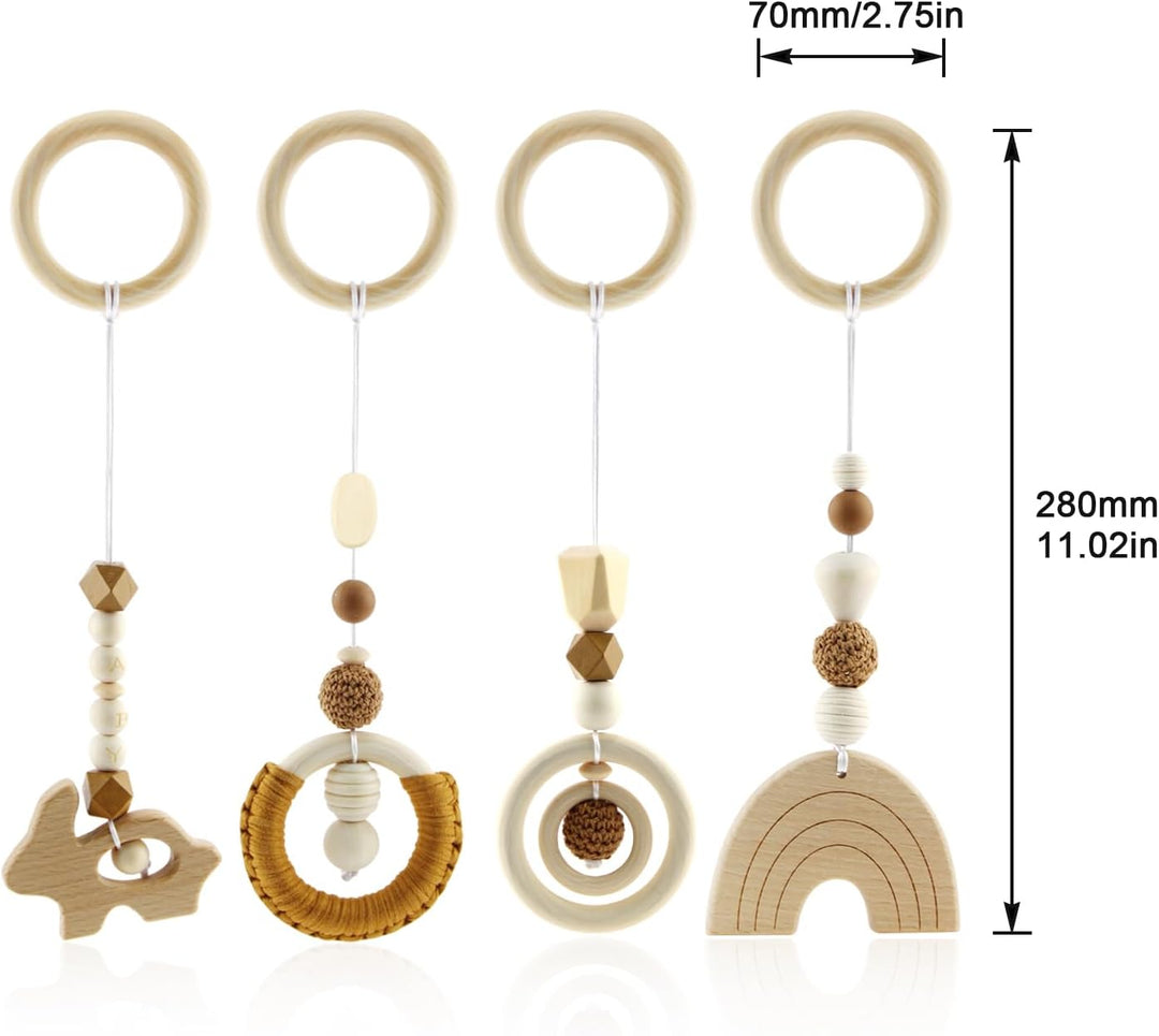 Spielbogen Baby Spielzeug ab 0 Monate Spielbögen Baby Gym Anhänger Holz 4 Stück Spielebogen Babies T