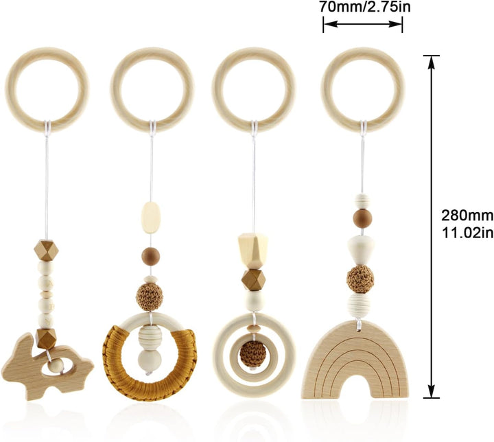 Spielbogen Baby Spielzeug ab 0 Monate Spielbögen Baby Gym Anhänger Holz 4 Stück Spielebogen Babies T