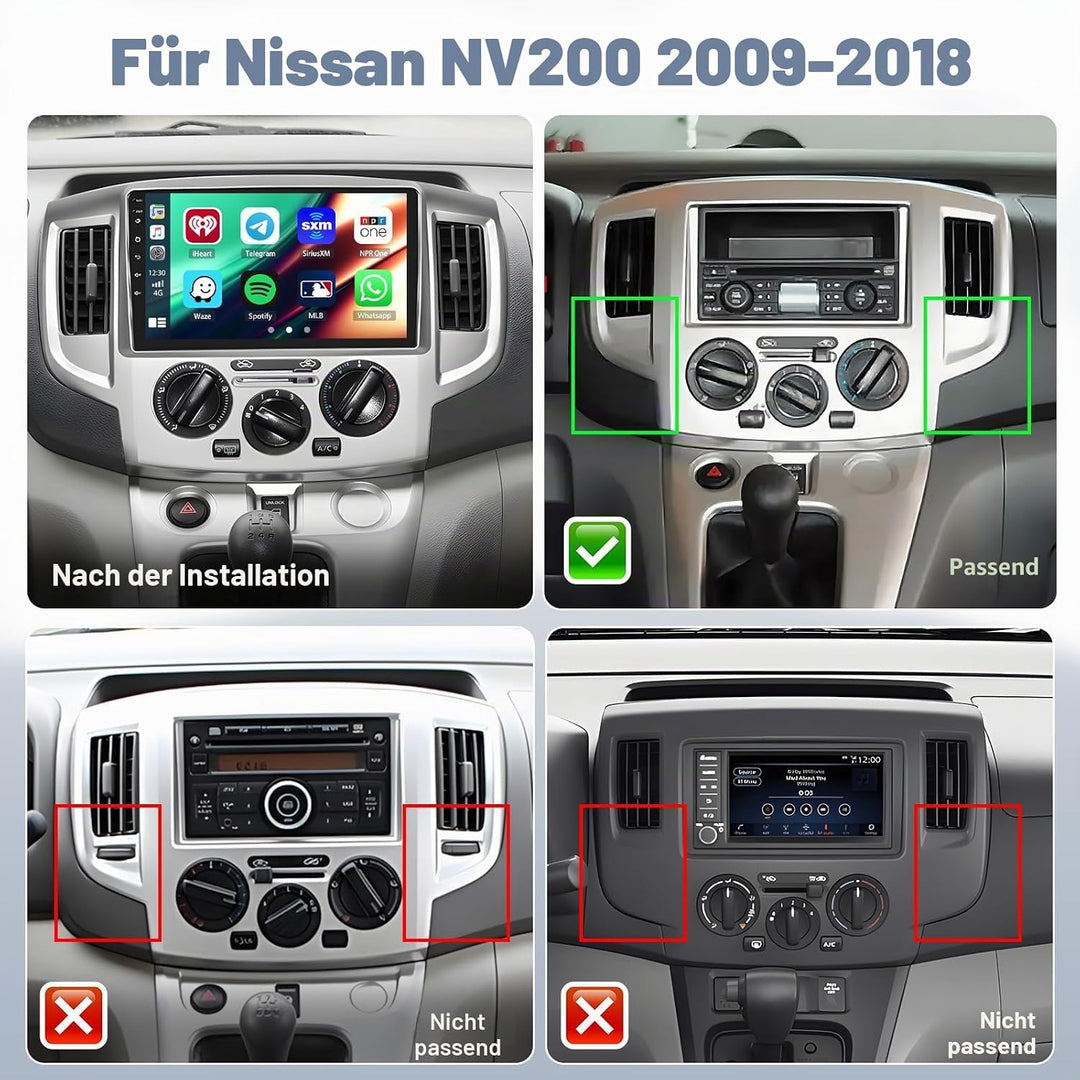 Hikity Qualcomm Snapdragon 8 Core 4+64G Android 15 Autoradio für Nissan NV200 2009-2018 Wireless Car