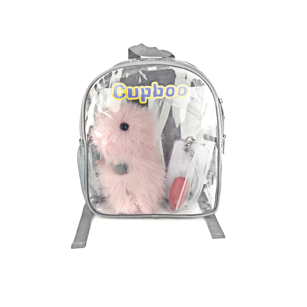 Booboo Transparenter Rucksack mit integrierter Kosmetiktasche für Roboter-Haustiere