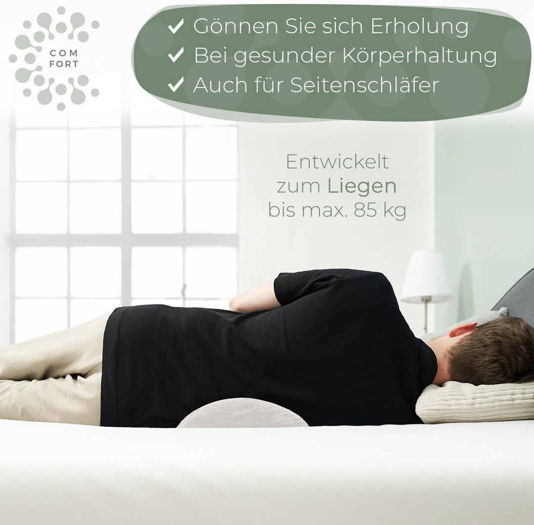 WELL B4 Ergonomisches Lendenwirbelkissen für Bett &amp; Sofa - Lendenkissen zur Rückenstütze im Liegen -