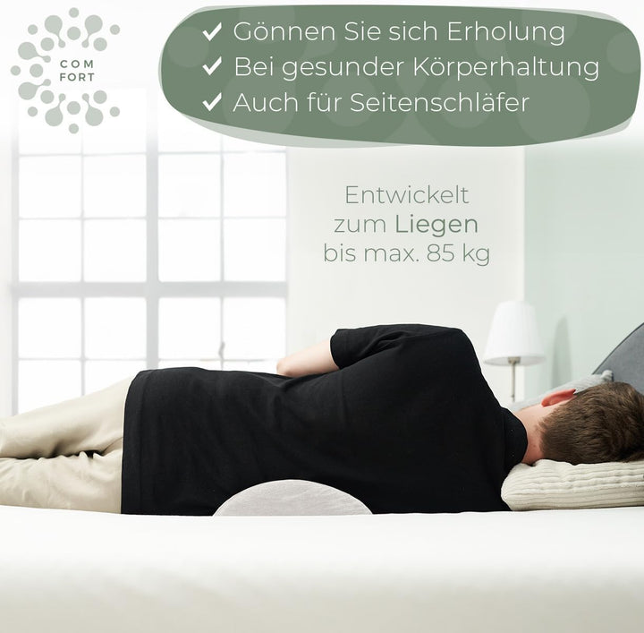 WELL B4 Ergonomisches Lendenwirbelkissen für Bett &amp; Sofa - Lendenkissen zur Rückenstütze im Liegen -