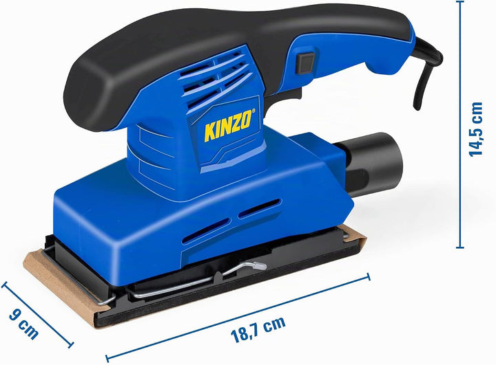 Kinzo Schleifmaschine - 230V - Blau - Holzbearbeitung - Exzenterschleifer