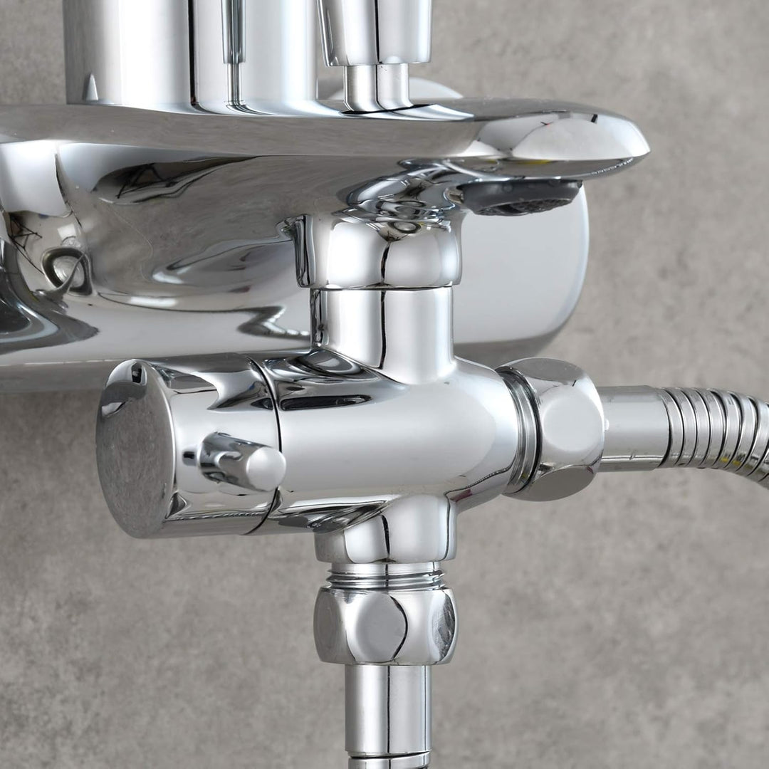 Tecmolog Umstellventil Dusche 3 Wege 1/2" Messing Absperrventil Dusche T Adapter für Handbrause DSF0