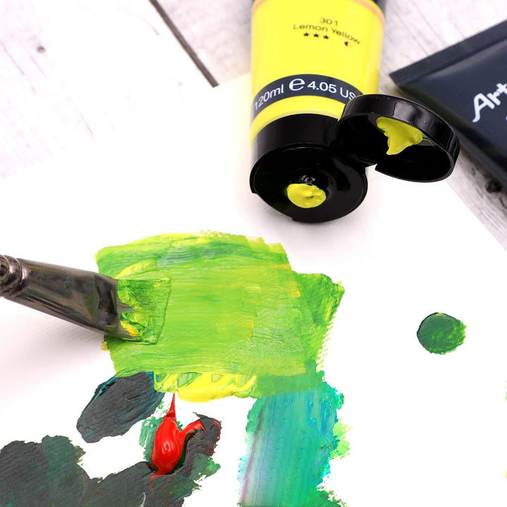 Artecho Acrylfarben Set Professional 20x120 ml, Acrylic Paint Set, Wasserfest und Lichtecht, Schnell