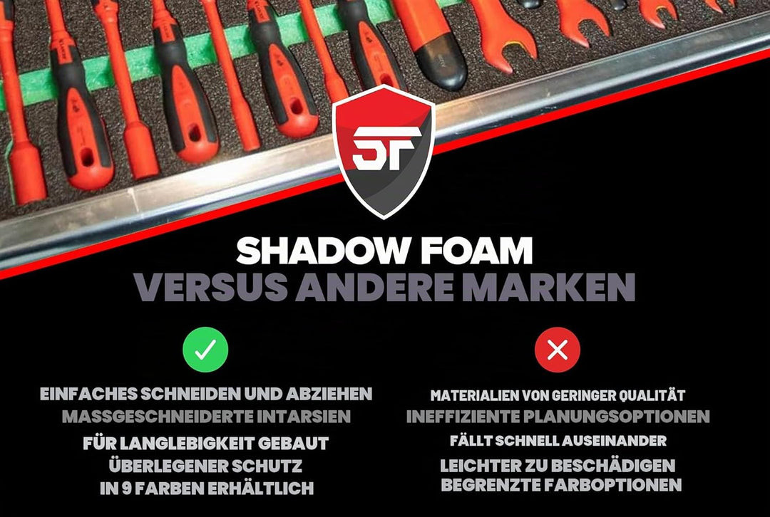 Shadow Foam Easy Peel (600 mm x 420 mm) | anpassbarer Schaumstoff für die Organisation von Werkzeugk