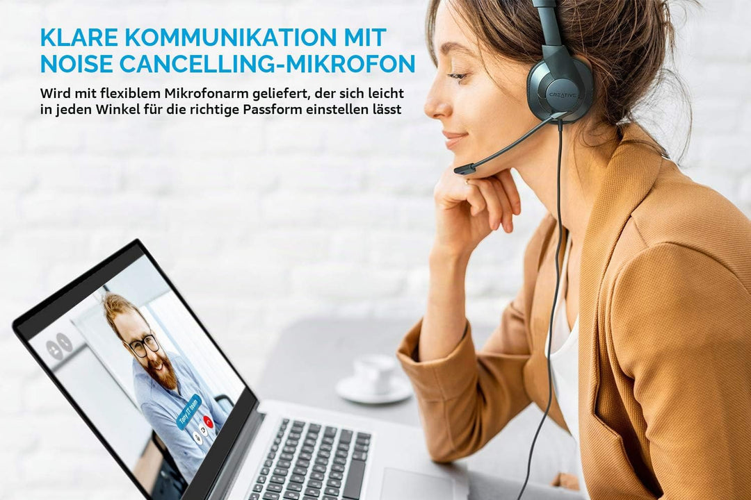 Creative HS-720 V2 Kopfhörer USB-Headset, Mikrofon mit Geräuschunterdrückung für PC, Laptop, Inline-