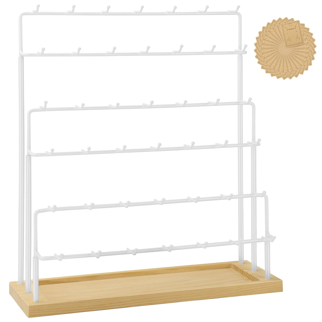 Ohrring-Display für Händler, 6 Etagen, 42 Haken, Holz, Ohrring-Präsentationsständer für Ohrringe, Ha