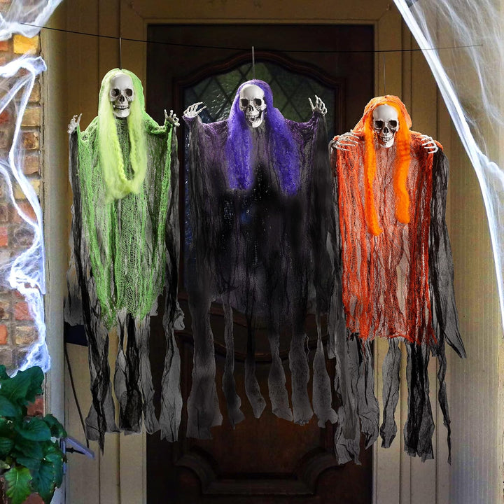 JOYIN Halloween-Sensenmann-Dekoration, 3 Stück, 89,7 cm, Halloween-Dekoration zum Aufhängen, Hallowe